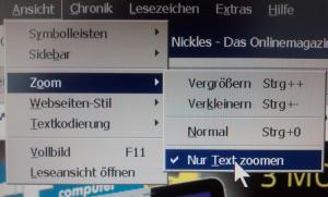 Nur Text zoomen